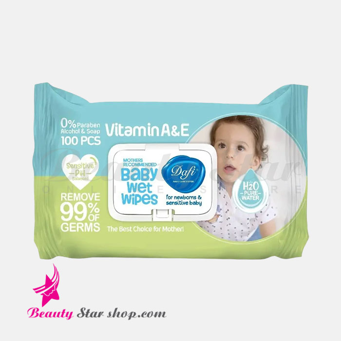 دستمال مرطوب کودک دافی مدل اکسترا بسته 100 عددی