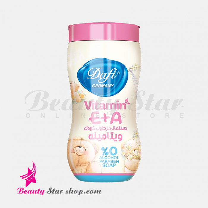 دستمال مرطوب پاک کننده کودک کمر باریک دافی مدل Vitamin A-E بسته 70 عددی