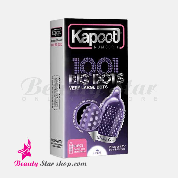 کاندوم 1001 خاردار کاپوت مدل BIG DOTS بسته 10 عددی