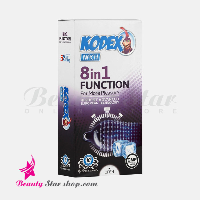 کاندوم خاردار کدکس مدل 8IN1 FUNCTION بسته 10 عددی