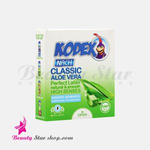 کاندوم کلاسیک کدکس مدل آلوئه ورا بسته 3 عددی