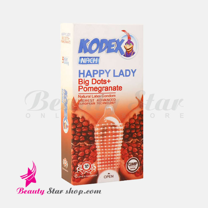 کاندوم خاردار درشت کدکس مدل انار Happy Lady بسته 10 عددی