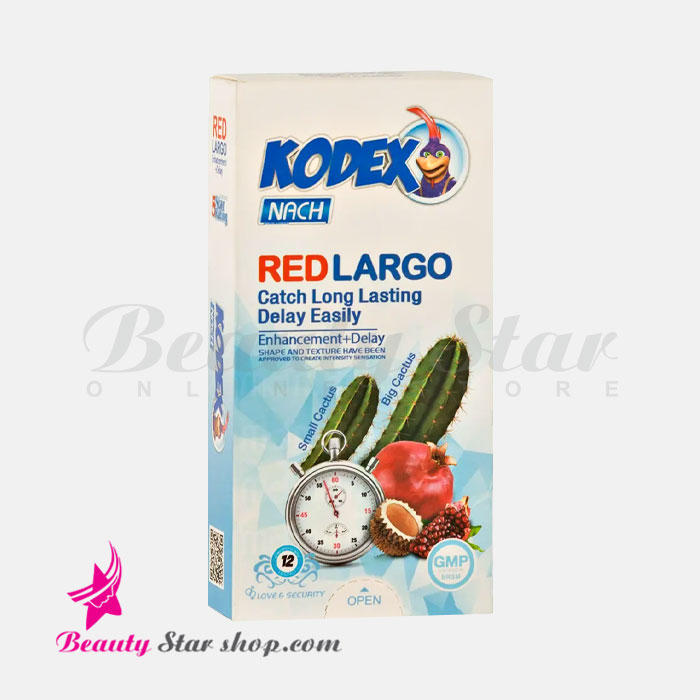 کاندوم تاخیری کاکتوس قرمز کدکس مدل RED LARGO بسته 12 عددی