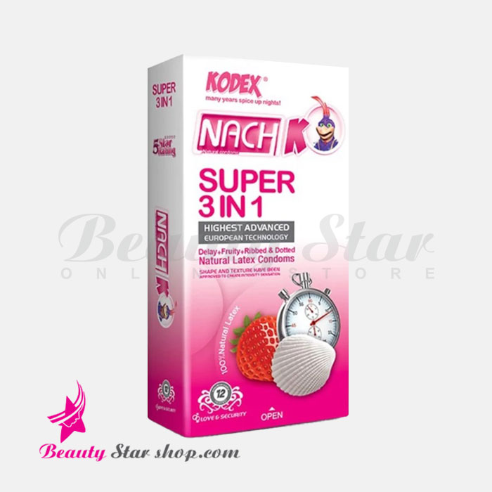 کاندوم تاخیری کدکس مدل Super 3in1 بسته 12 عددی