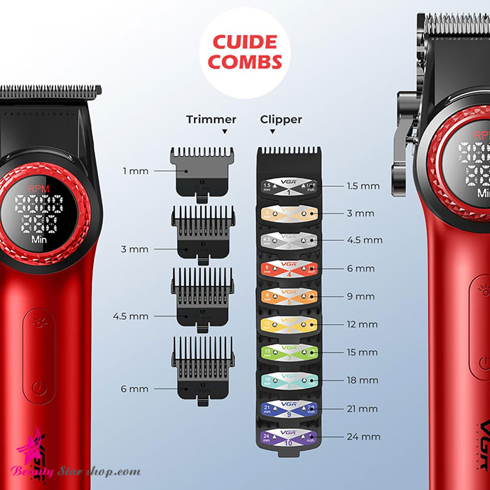 ست ماشین اصلاح کلیپر و تریمر و شیور وی جی آر مدل V-001+V-977+V-377 - تصویر 11