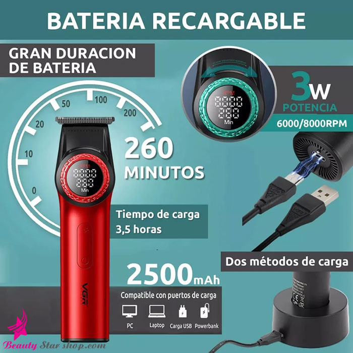 ست ماشین اصلاح کلیپر و تریمر و شیور وی جی آر مدل V-001+V-977+V-377 - تصویر 14